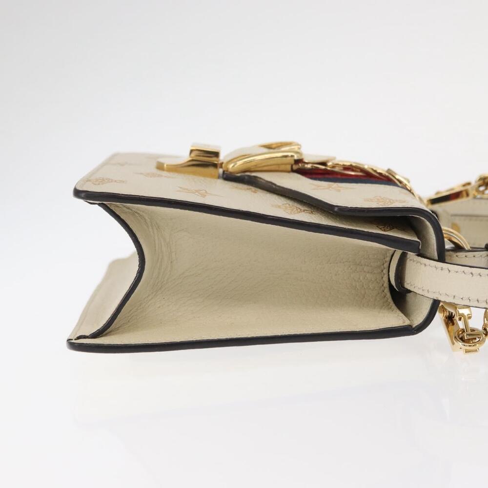 GUCCI Silvi Sherry Line Hand Bag Leather 2way Beige Gold 470270 Auth bs31644 - Picture 3 of 16